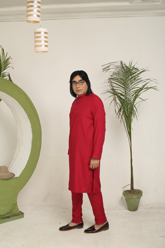 Plain Red - Wash n Wear Fabric