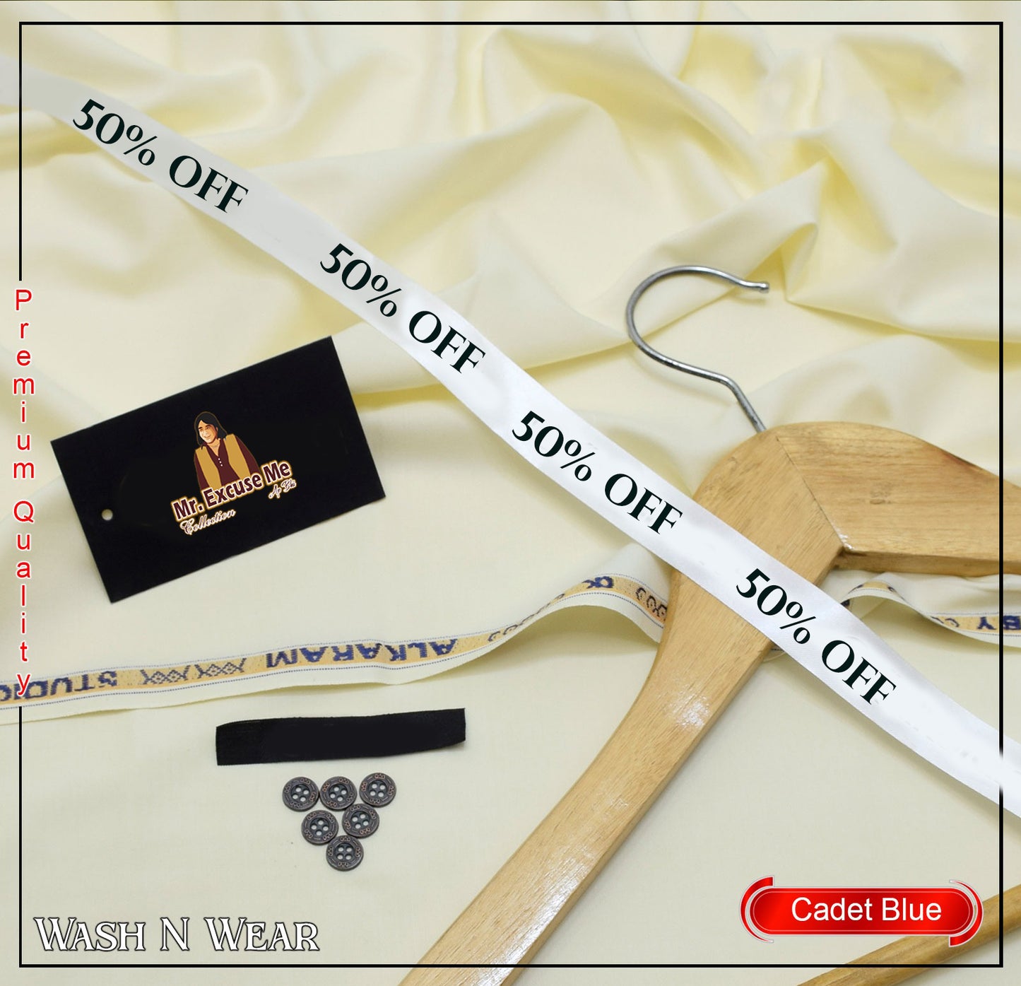 Wash & Wear - Unstitched - Cadet Blue