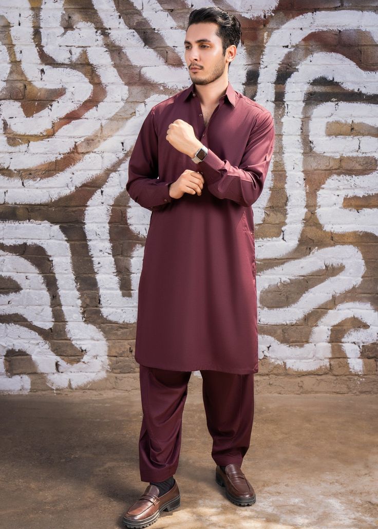 Maroon - Wash n Wear Fabric