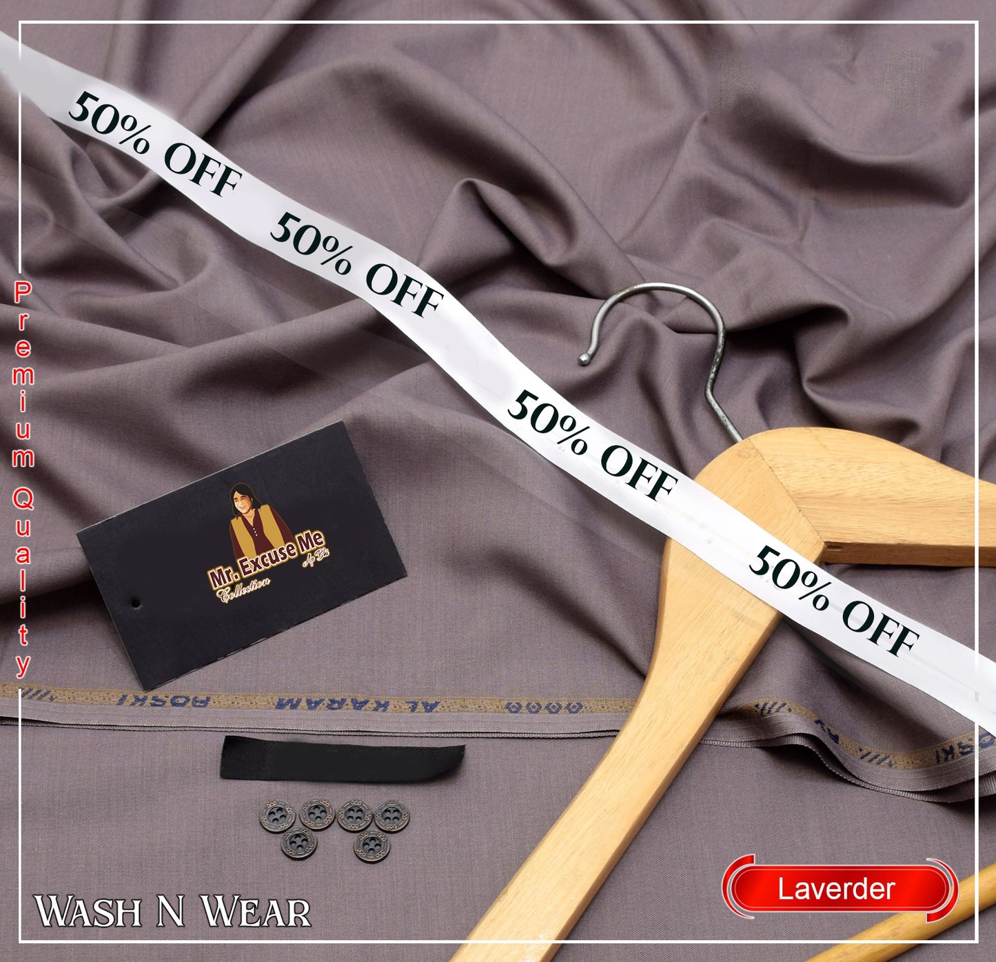 Wash & Wear - Unstitched - Lavender