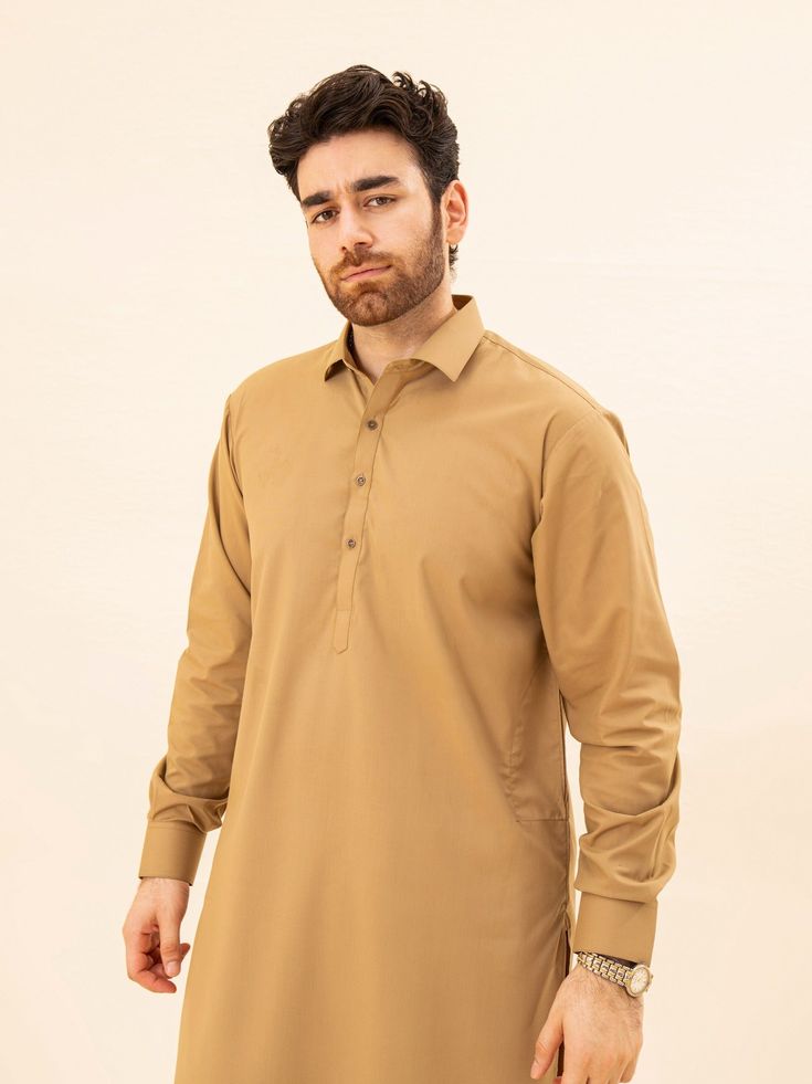 Camel Color- Wash n Wear Fabric