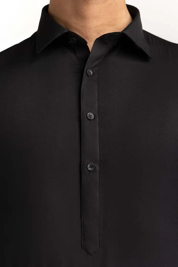 Jet Black - Wash n Wear Fabric