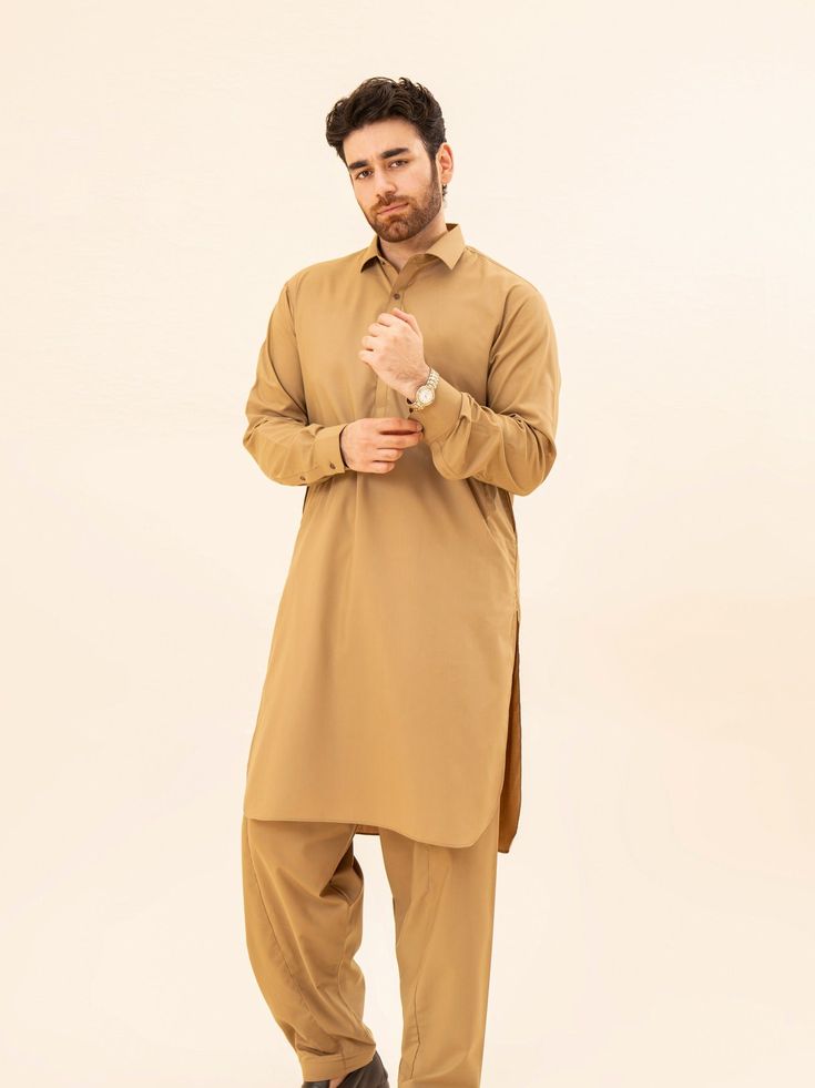 Camel Color- Wash n Wear Fabric