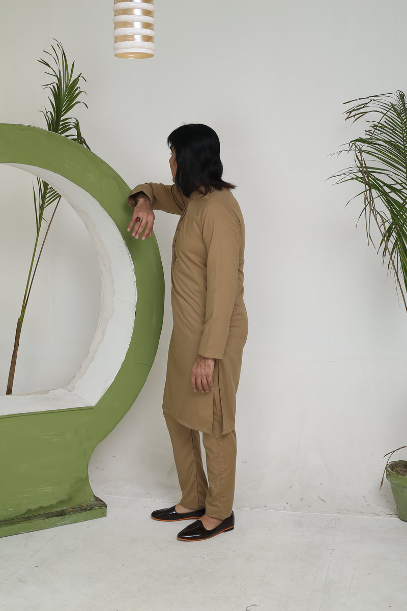 Camel Color- Wash n Wear Fabric