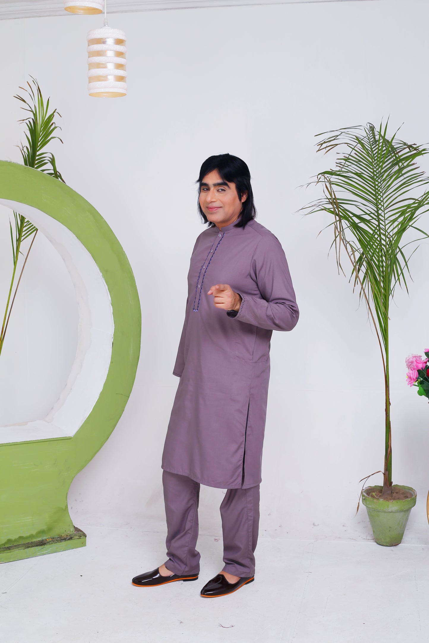 Grey Embroidery Kurta Pajama