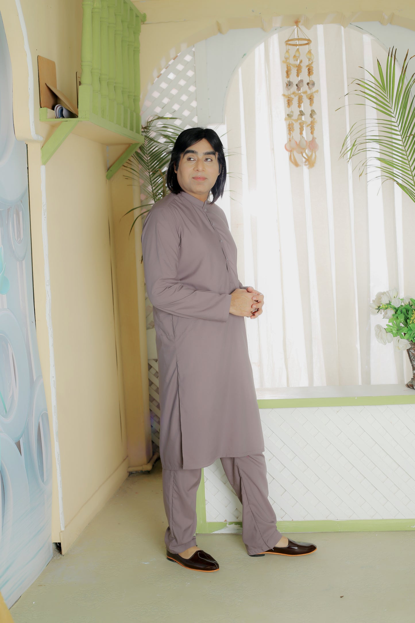 Grey Plain Kurta Pajama