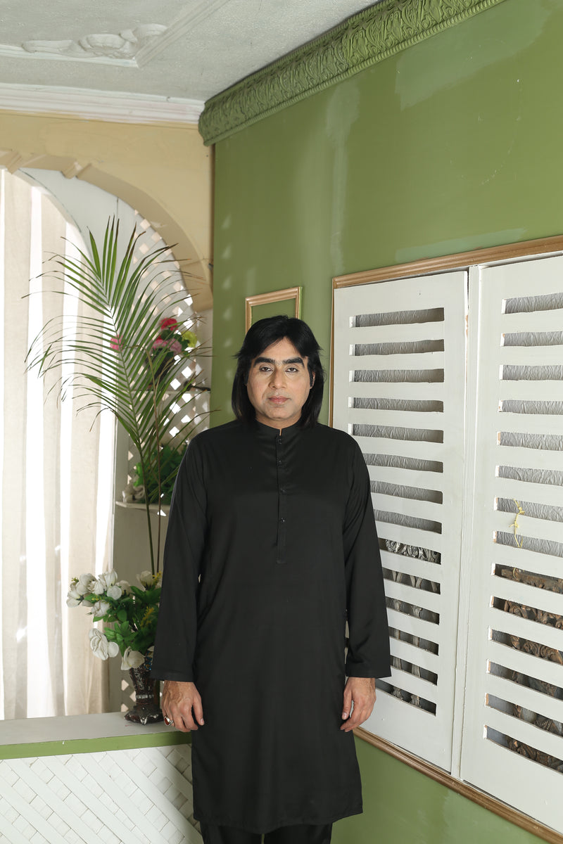 Black Plain - Wash n Wear Fabric