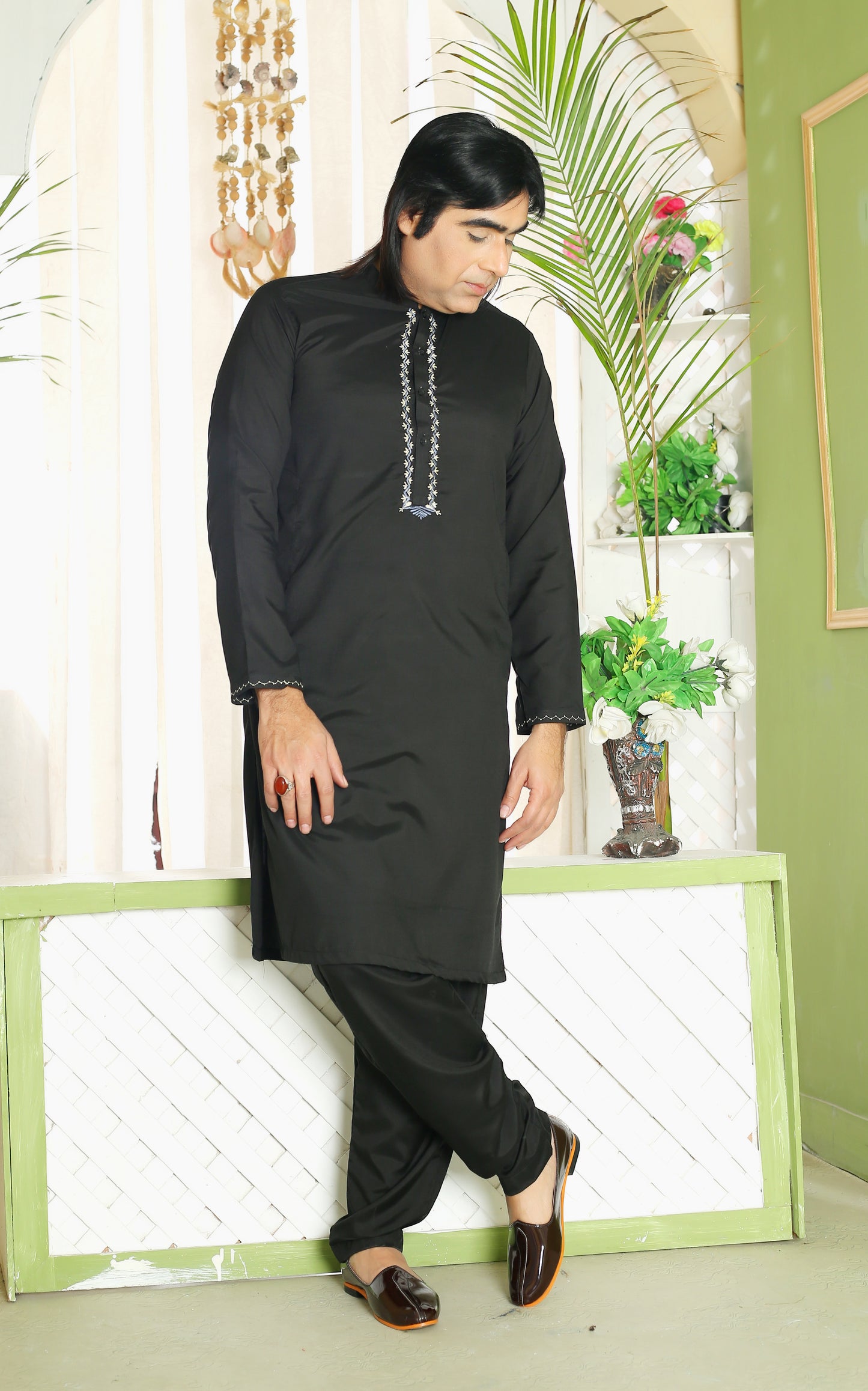 Black Embroided Kurta Pajama Specially Eid Wear