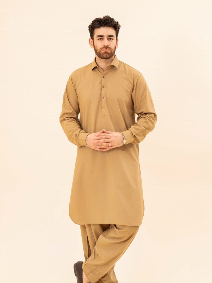 Camel Color- Wash n Wear Fabric