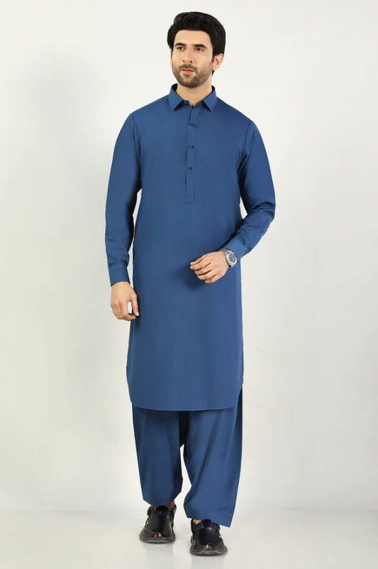 Navy Blue Color- Wash n Wear Fabric