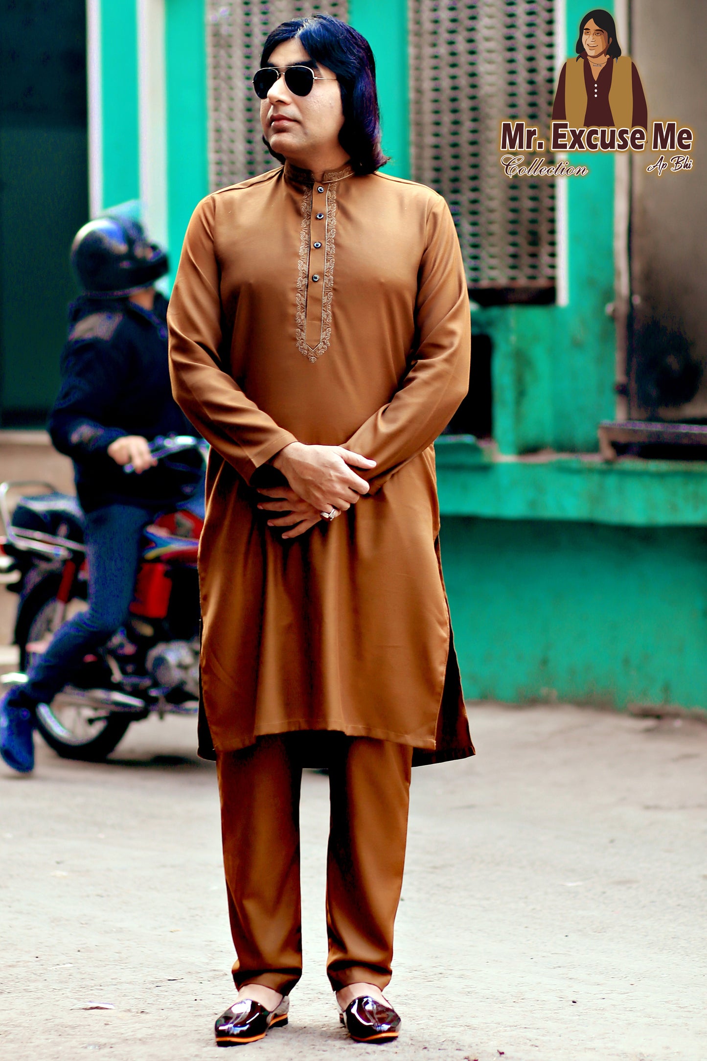 Kahkashan Double-Tone Copper Brown Kurta Pajama