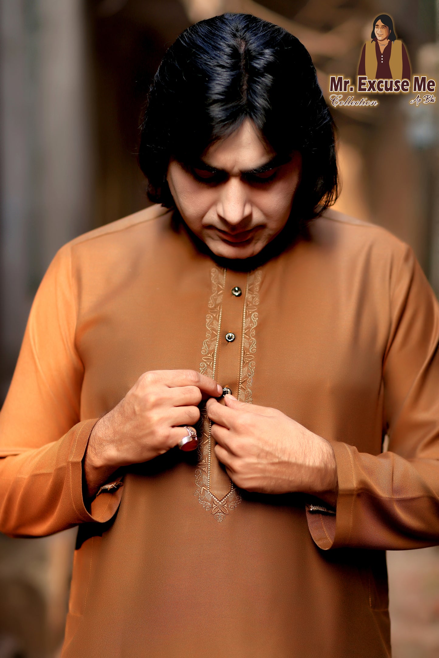 Kahkashan Double-Tone Copper Brown Kurta Pajama