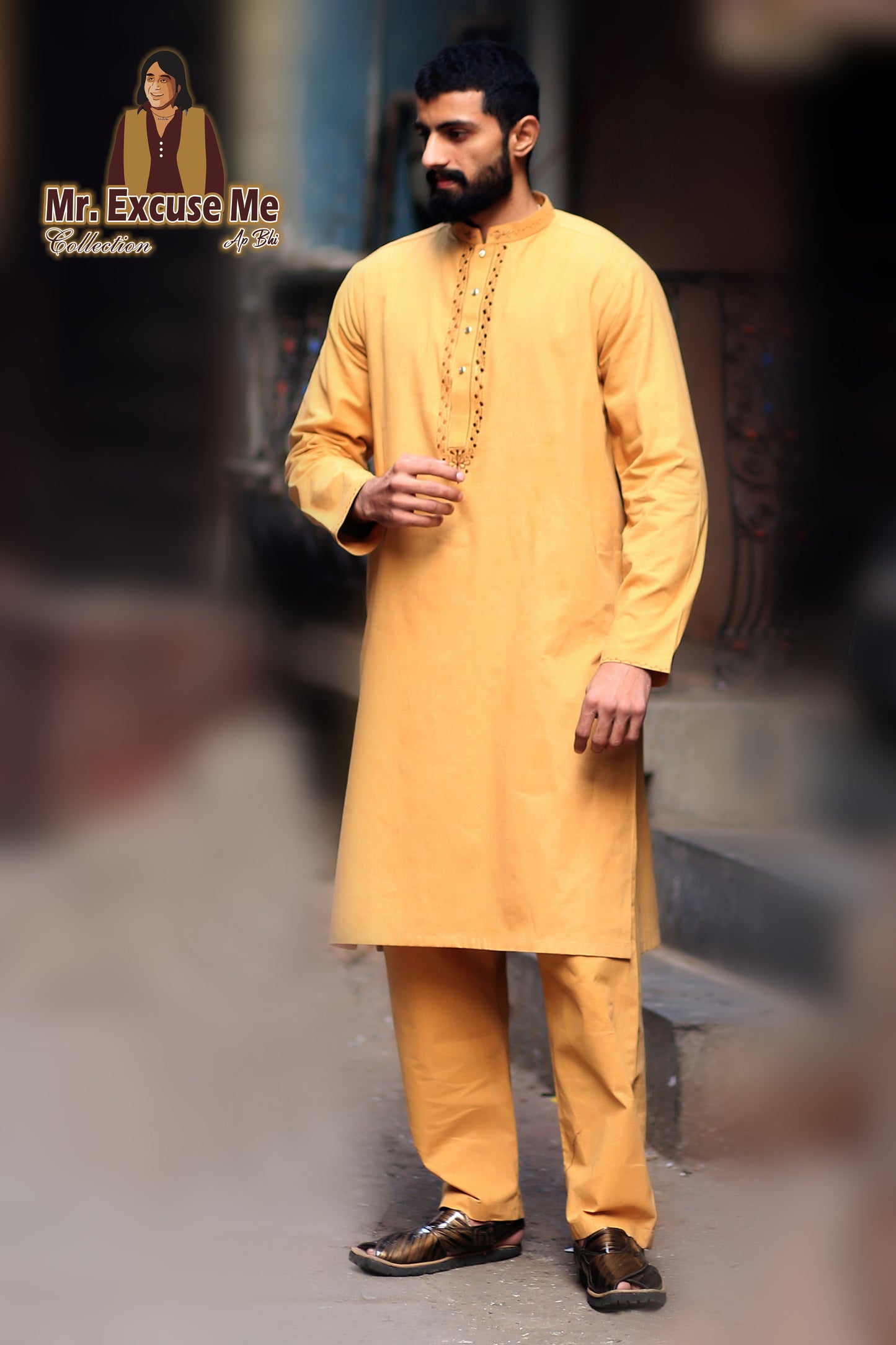 Khadder Golden Yellow Kurta Pajama