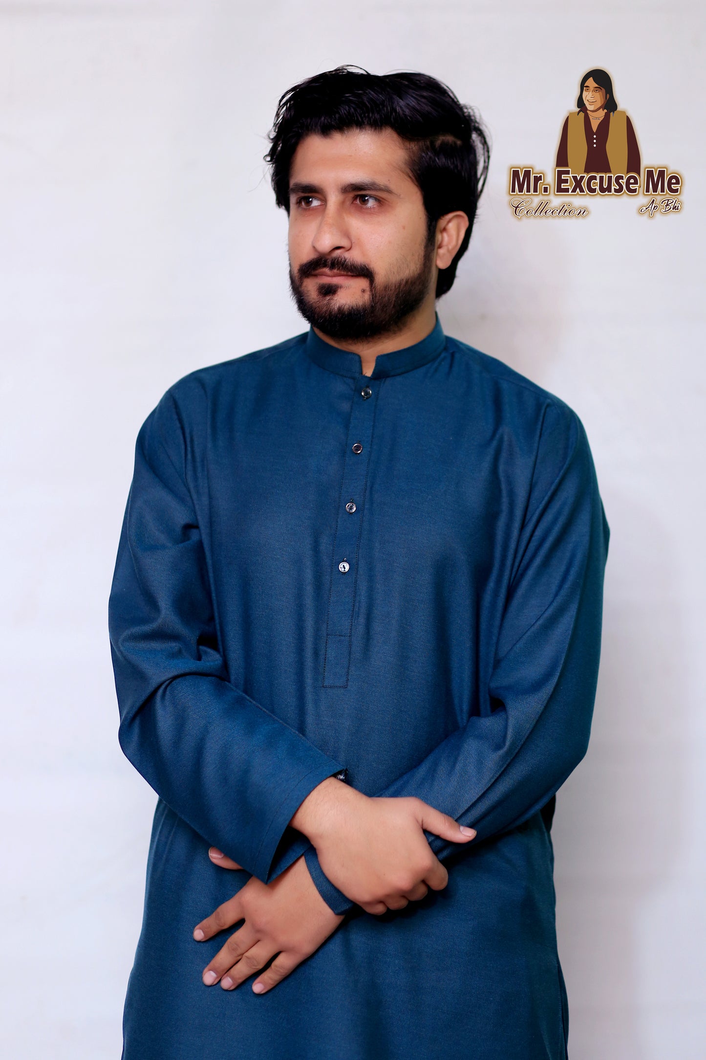 Kahkashan Double-Tone Dark Teal Kurta Pajama