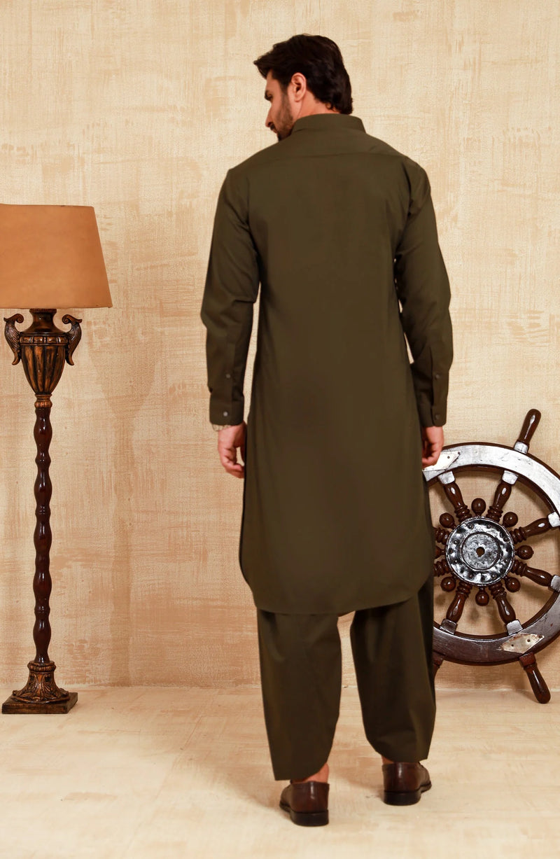 Olive Green - Wash n Wear Fabric
