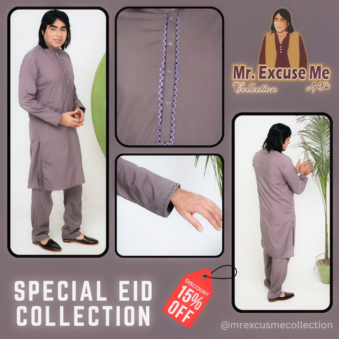 Grey Embroidery Kurta Pajama