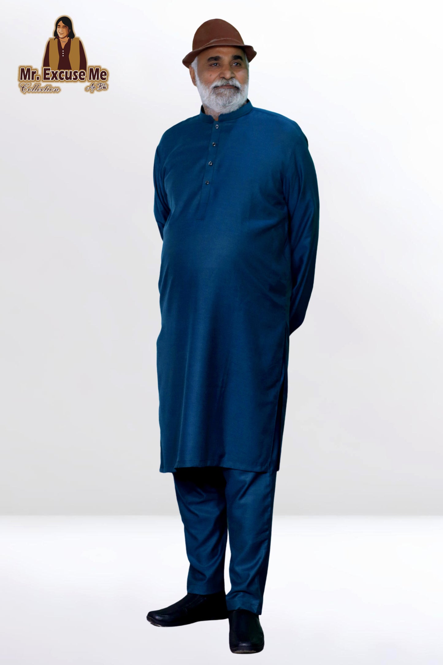 Kahkashan Double-Tone Dark Teal Kurta Pajama