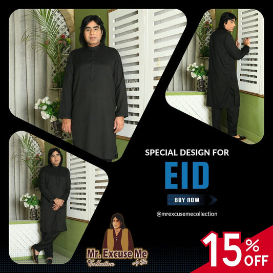 Plain Black Kurta Pajama