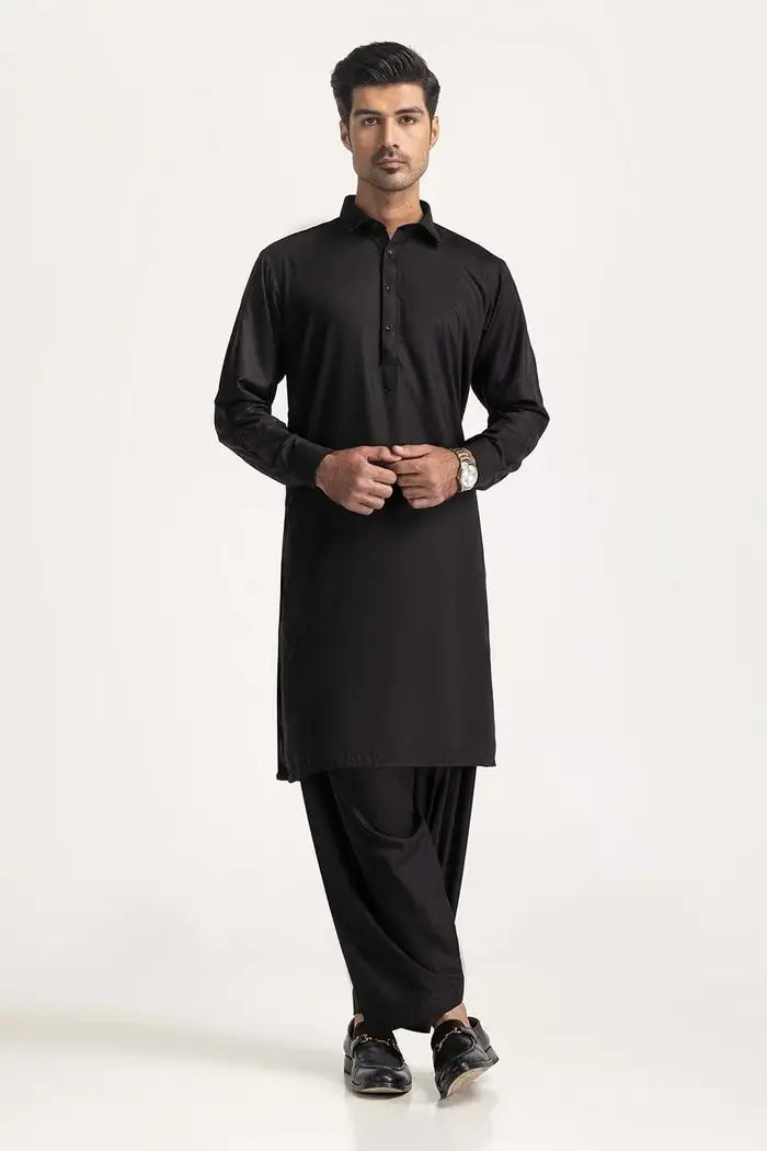 Jet Black - Wash n Wear Fabric
